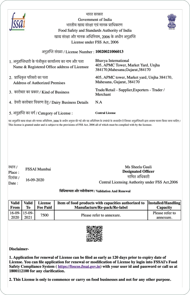 FSSAI License