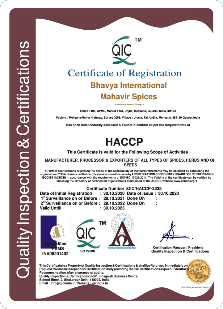 HACCP Certified